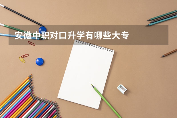 安徽中职对口升学有哪些大专